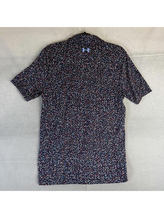 Under Armour The Playoff Polo Shirt Mens XS Loose All Over Print Speckled Floral - Picture 3 of 6